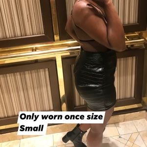COPY - True Icon Faux Leather Mini Dress - Black